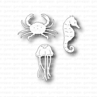 Stanze Gummiapan - Krabbe, Seepferdchen und Qualle