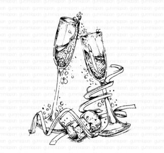Champagne Glässer Stempel Gummiapan