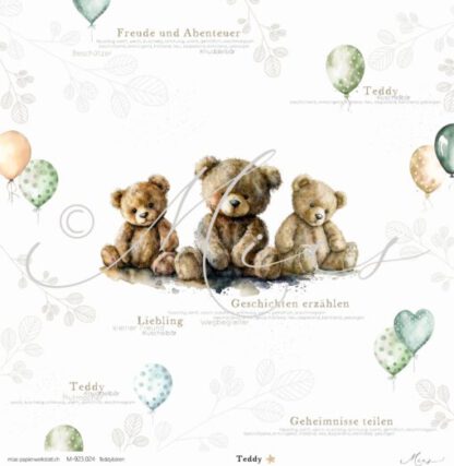 Designpapier 'Teddybären – TEDDY'