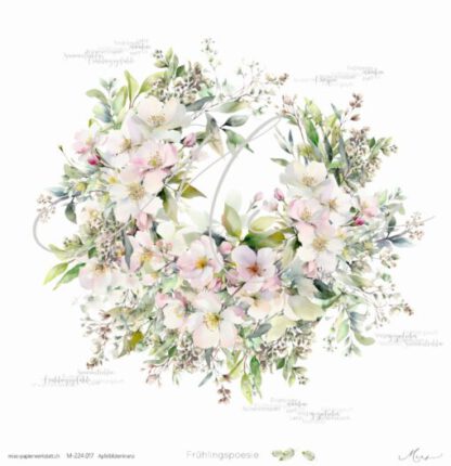 Designpapier 'Apfelblütenkranz – Frühlingspoesie'