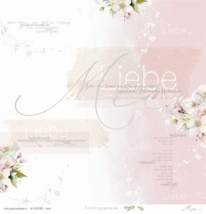 Designpapier 'Liebe – Frühlingspoesie'